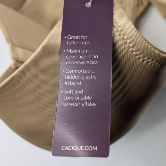 NEW! Lane Bryant Cacique Bra Smooth Satin Full Coverage U/W Size 38D Cafe Mocha - Picture 7 of 10